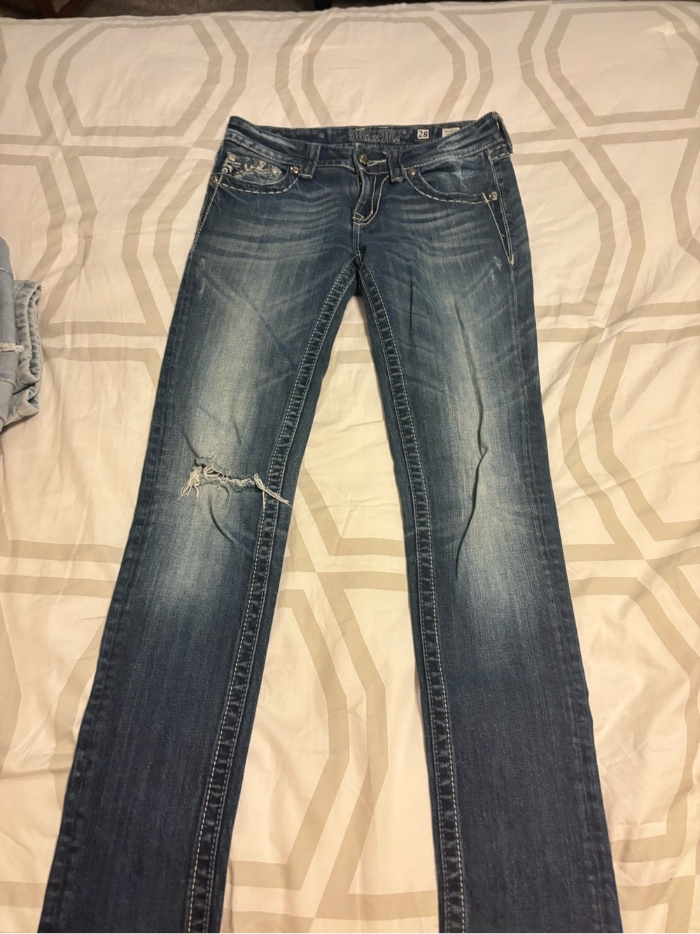 Miss Me Blue Distressed Skinny Jeans